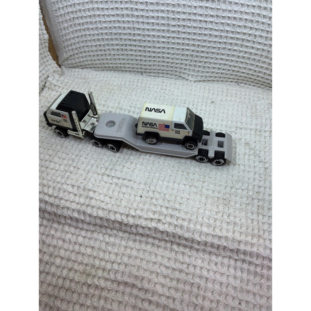 Vintage Kids Tonka NASA Transport‎ Semi Truck Trailer Van Set OS White Black